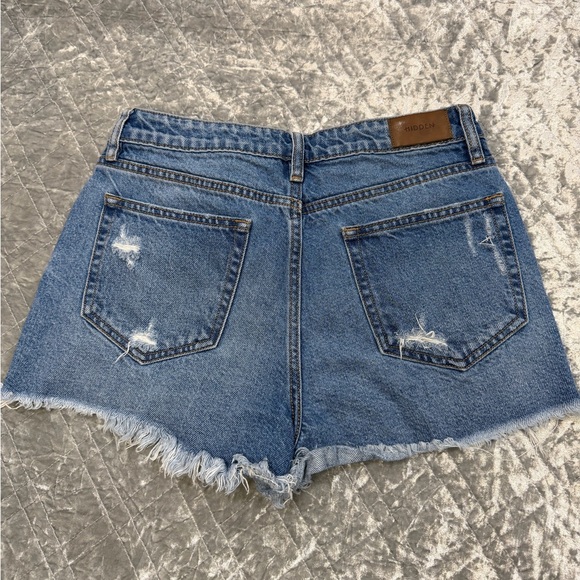 Classic Blue Distressed Jean Shorts - Picture 5 of 5